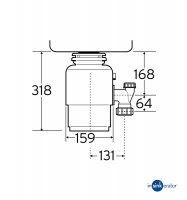 MEDIDAS TRITURADOR DE COCINA MODELO 46 INSINKERATOR